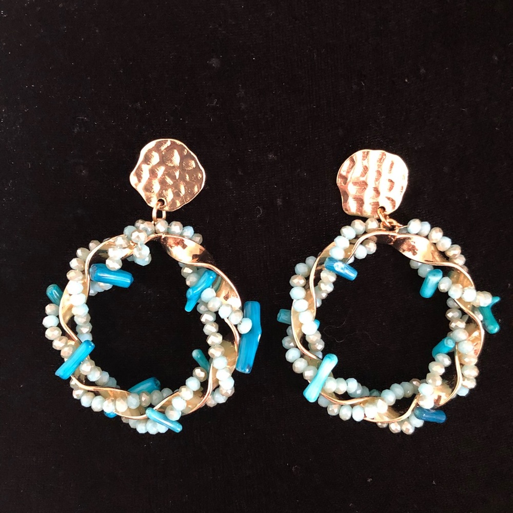 BNWT beaded hoop earrings